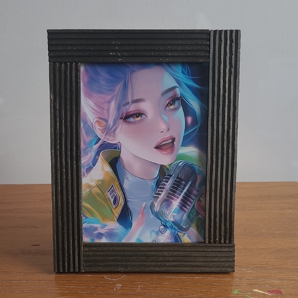 Black Ribbed Photo Frame